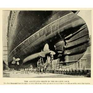  1915 Print Aquitania Giant Ship First Thousand Foot 