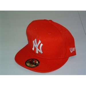  New York Yankees Red 59Fifty Hat Cap Sz 7 1/2: Sports 
