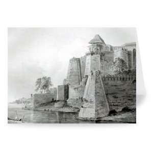 Fort on the Yamuna River, India (pencil &   Greeting Card (Pack of 2 