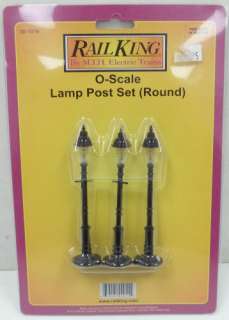 MTH 30 1078 O Scale Round 3 Lamp Set LN/Box 658081009551  