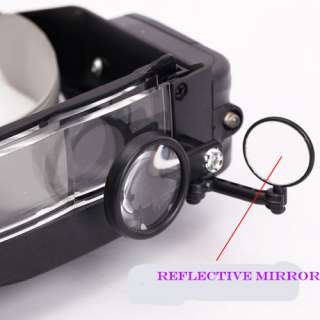 10X Lighted Magnifying Glass LED Head Headband Magnifier Loupe With 