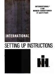 INTERNATIONAL 1190 Mower Conditioner Operators Manual  