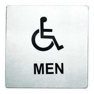  5 x 5 Men Accessible Sign Stainless Steel: Office 