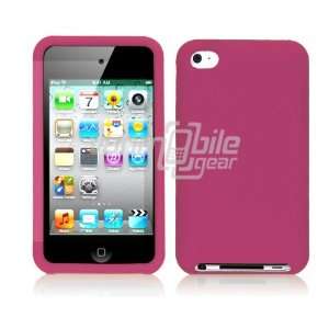  Hot Pink Soft Silicone Skin Case for Apple iPod Touch 4 