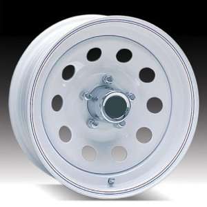   White Painted Modular Steel Trailer Wheel 5x4.5 No Rivits: Automotive