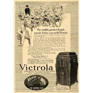 1916 Ad Band Parade Victrola XVI Victor Record Player   Original Print 