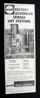 Weil Pump Sewage Lift Stations 1967 print Ad  