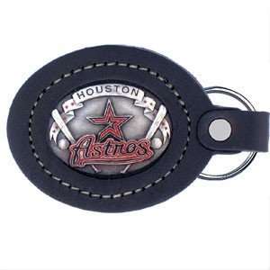  Houston Astros Large Leather & Pewter MLB Key Ring: Sports 