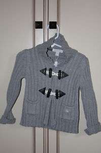NWT Burberry Gray Toggle Sweater Jacket 12 Month 12M  