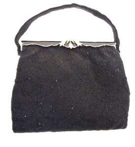 Spritzer & Fuhrmann FRANCE Vintage Beaded Black Handbag  