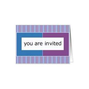  blue & purple stripes nvitation for any occasion Card 