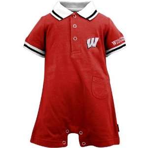  Wisconsin Badgers Cardinal Infant Polo Creeper: Sports 