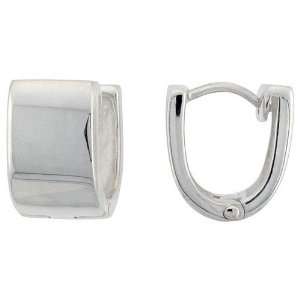 Sterling Silver Flawlessly Finished Huggie Earrings U Shape, 1/2 tall