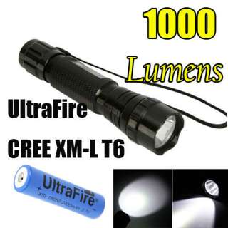 UltraFire CREE XM L T6 5 Modes 1000LM LED Flashlight Electric Torch+ 