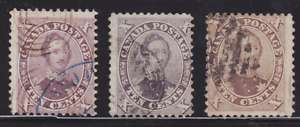 Canada Sc 17, 17a, 17b used 1859 10c Prince Albert  
