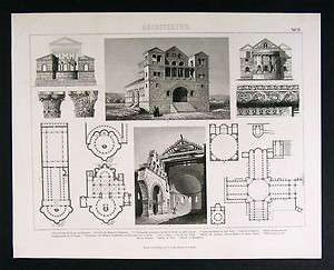 1874 Architecture Print Byzantine Church Tourmanin East  
