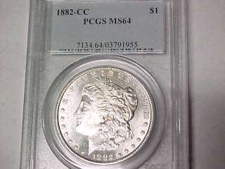 PCGS MS64 1882 CC Morgan Silver Dollar Gem Carson City  