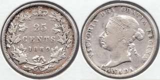1889 Canadian Silver Quarter 25 cents ~ Nice ~ Rare  