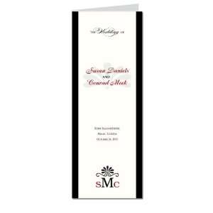  80 Wedding Programs   Monogram Pewter Gold Center Motif 