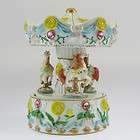   White & Yellow Musical Carousel Music Box Plays You Are My Sunshine