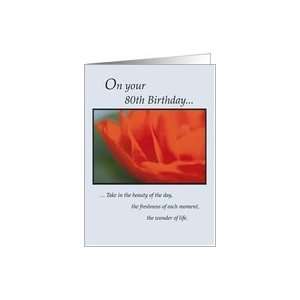 80th Birthday Flower Card