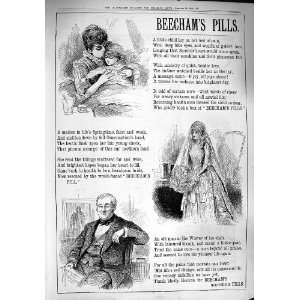  1890 Advertisement BeechamS Pills Medicine Old Print 