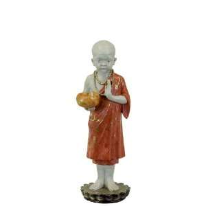  UTC 85014 Small Orange Resin Monk Statue with Gold Finish 