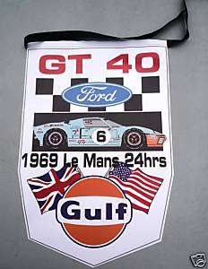 Ford GT40 1969 LeMans style PENNANT Oliver Ickx Gulf  
