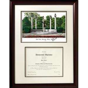 Ball State University Graduate Framed Lithograph w/ Diploma Opening