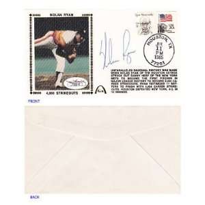  Nolan Ryan 4000 Ks Signed 1985 FDC Envelope JSA COA   MLB 