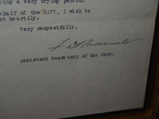 Franklin D Roosevelt SIGNED TLS Letter 1918 NAVY Dept.  