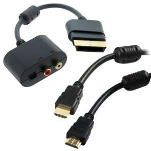  GTMax RCA Audio Cable Adaptor + 15ft Gold Plated HDMI WITH 