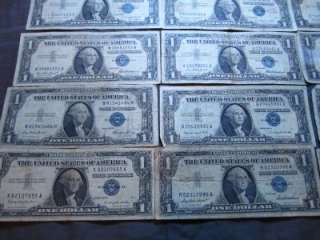 United States $1 Bill Silver Certificates 21 Notes Lot One Dollar 