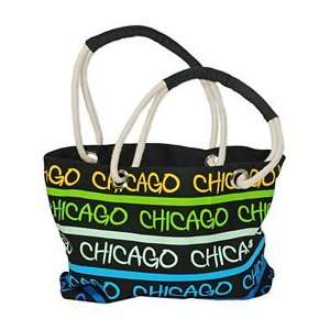  City of Chicago Rainbow Striped Tote Bag: Sports 
