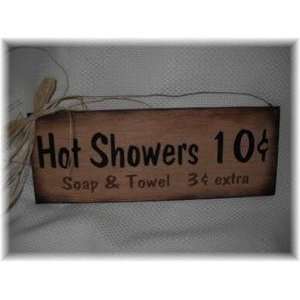  Hot Showers 10cents Country Bathroom Sign: Home & Kitchen
