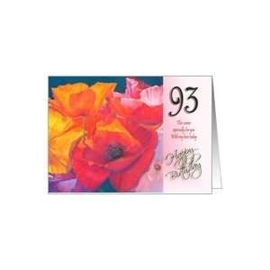  Happy 93rd Birthday   Poppies Card: Toys & Games