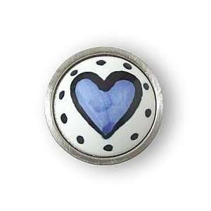  Betsy Fields   Ceramic Heart   Satin Nickel L PBF144 B C 