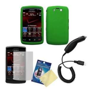 com Green Silicone Case / Skin / Cover & LCD Screen Guard / Protector 