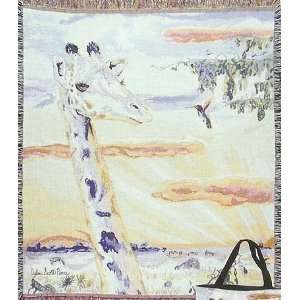  Nice To Meet You Giraffe Afghan Throw Tapestry