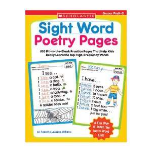  Sight Word Poetry Pages
