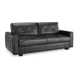   Leather Sofa Bed Convertible Color   Gloss Black  