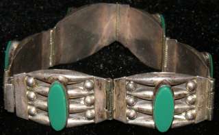Vintage Hinged Hecho en Mexico Plata 925 JB Sterling Bracelet with 6 