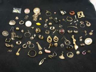 Vintage Lot Of 78 Gold Silver Tone Earring Collar Clip Clasp Repair 