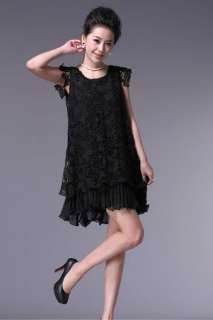 2012 NEW! Korean Lace Pleated Summer Party Cocktail Mini Dress 