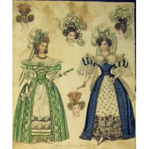  1831 Womens Fashion Fancy Costumes English Queen Party 