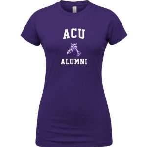  Abilene Christian Wildcats Purple Womens Alumni Arch T 
