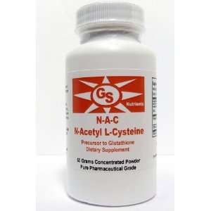 Pharmaceutical Grade N Acetyl L Cysteine NAC POWDER, 50grams (83 day 