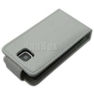 Nokia X3 X3 00 , Leather Case Cover Skin + Film  hWhite  