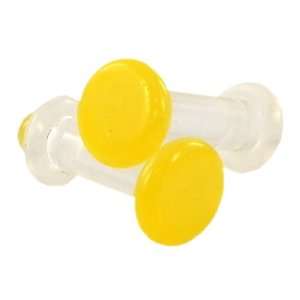  Opaque Yellow Single Flared Hand Made Glass Plugs with O 