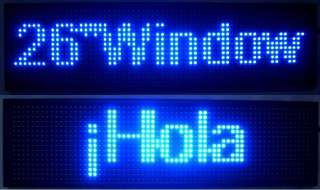 Blue 26x 7 Window LED Scrolling Sign Message Display  